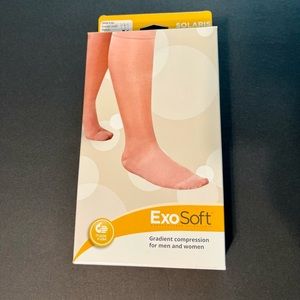 ExoStrong Below Knee Compression Sock Medium, Beige  (20-30mmHg) by Solaris